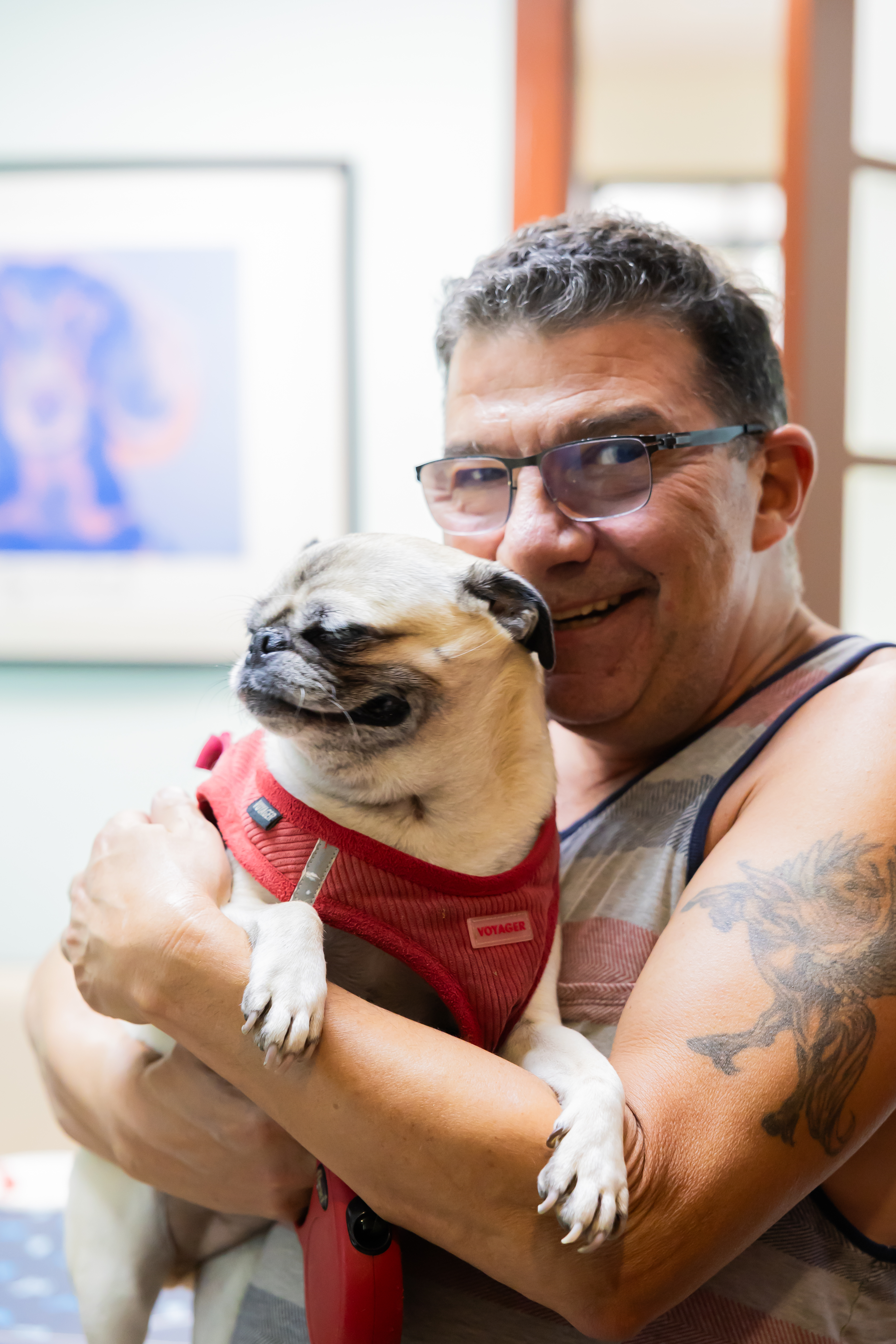 Client and Dog - Pug
